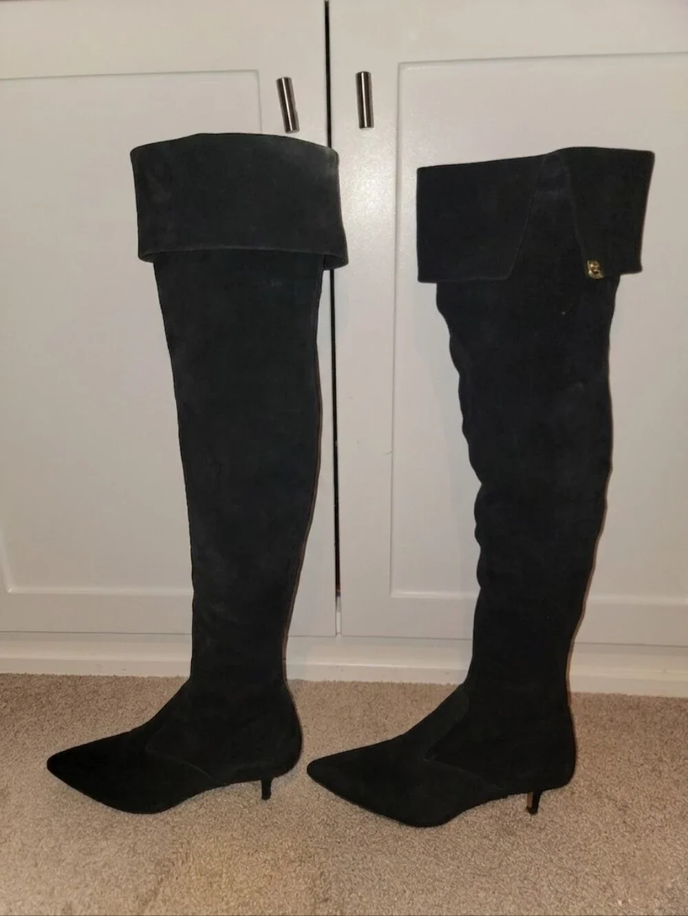 Tory Burch Elizabeth Black Suede Over The Knee Boots Size 7